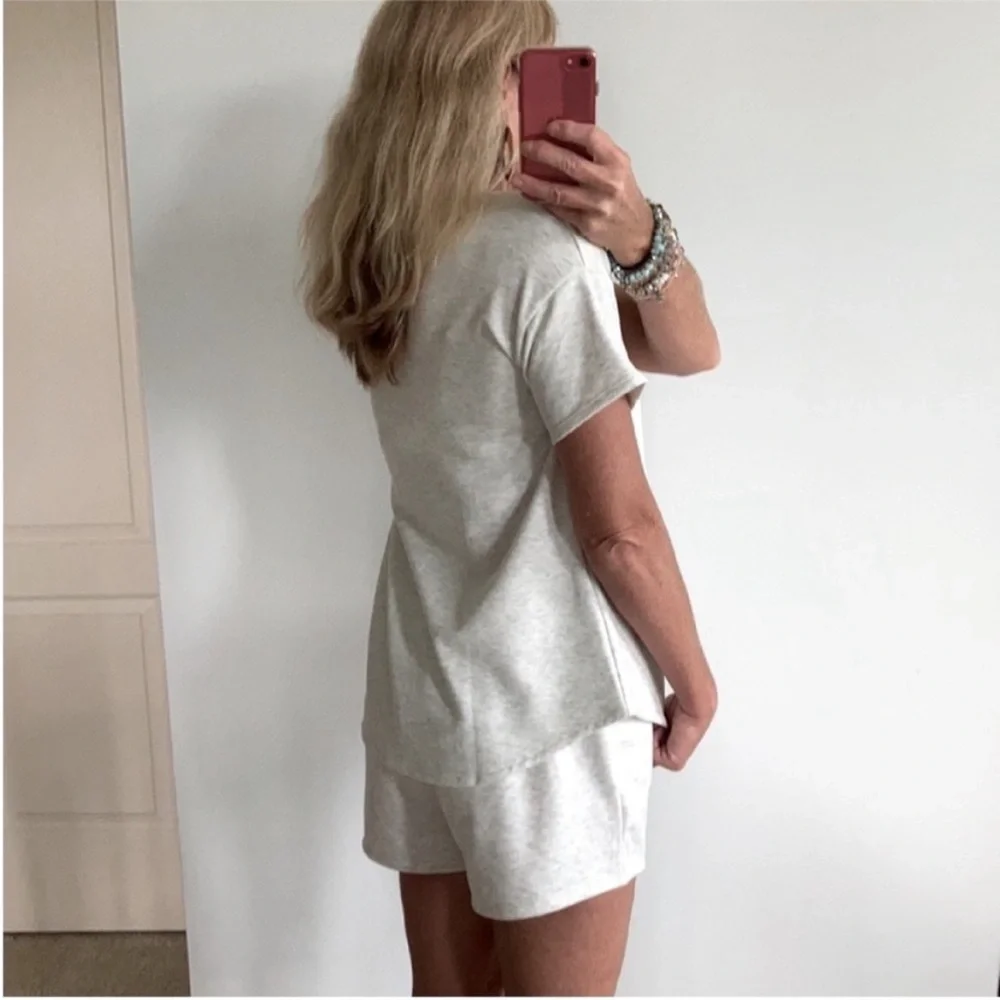 Light Heather Grey Top & Shorts Lounge Set - Picture 10 of 10